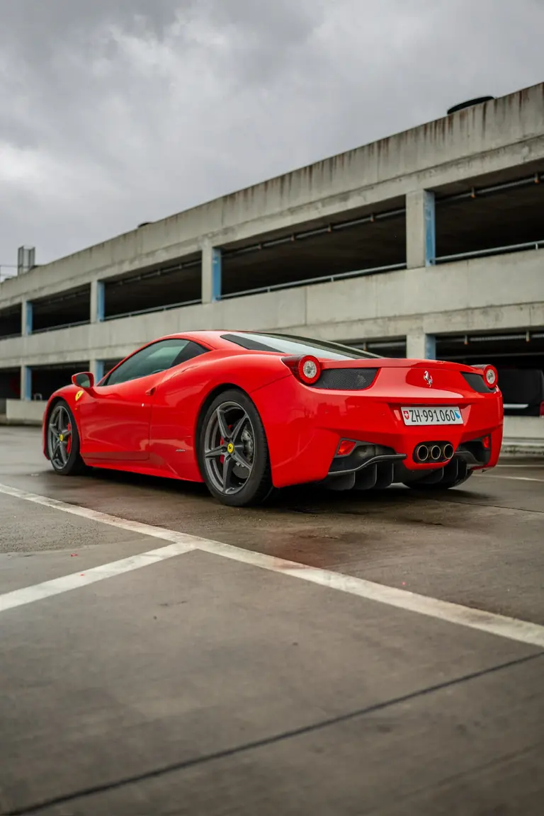 Ferrari 458 Italia rear three quarter angle